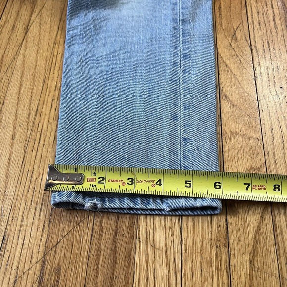 Levi's Premium Patch 25 Wedgie Straight Button Fly Denim Jeans Mom Meas 26x27 - Picture 11 of 11